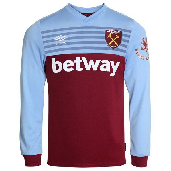 Camiseta West Ham United Primera equipación ML 2019-2020 Azul Rojo